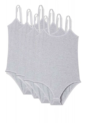 4 Adet İp Askılı Kadın Çıtçıtlı Body Gri