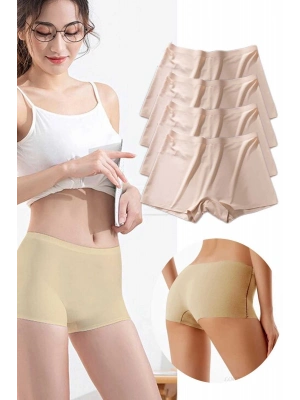 4 Adet Kadın Dikişsiz Görünmez İz Yapmaz Mini Şort Boxer Ten