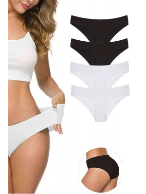 4 Adet Kadın Dikişsiz Lazer Kesim Esnek İz yapmayan Külot S1