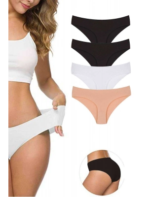 4 Adet Kadın Dikişsiz Lazer Kesim Esnek İz yapmayan Külot S4