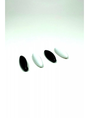 4 Adet Plastik Çengelli Eşarp Ve Şal İğnesi Siyah Beyaz 4 cm