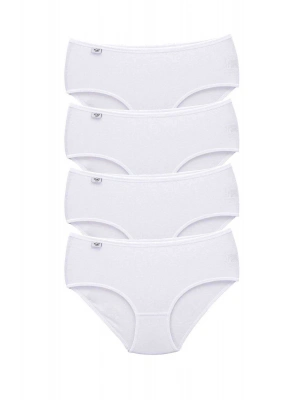 4 Adet Tutku Kadın Yüksek Bel Bato İnce Lastik Külot Beyaz
