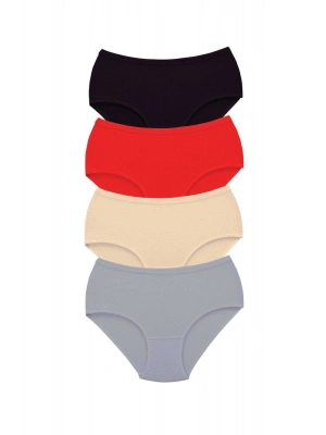 4 Adet Tutku Kadın Yüksek Bel Bato Kalın Lastik Külot S11