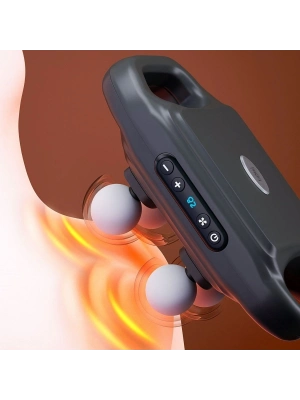 ® 4 Başlıklı Masaj Tabancası – 12W Derin Doku & Kas Ağrısı Giderici, 20 Seviye & 6 Mod - Siyah