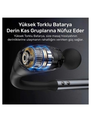 4 Başlıklı Uzun Saplı Ergonomik Profesyonel Sporcu Masaj Tabancası