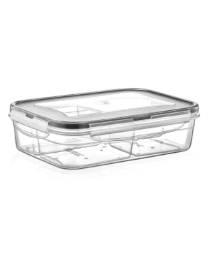 ®  4 Bölmeli Sızdırmaz Contalı Kilitli Kapaklı 1 Litre Erzak Saklama Kabı -LC520