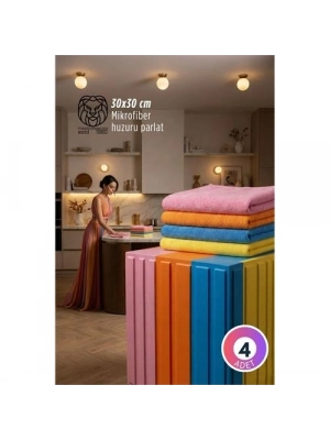 ® 4lü Lüks Mikrofiber Bez Seti: İz Bırakmayan Ultra Emici