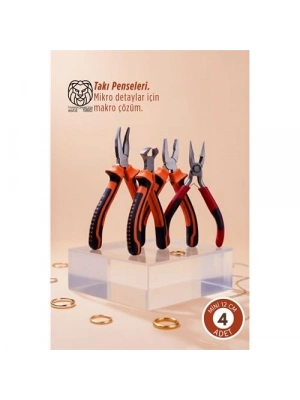 ® 4lü Profesyonel Takı Tasarım & Hobi Pense Seti (Hassas İşçilik Kiti)