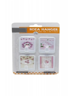 4 lü Roza Yapışkanlı Askı 4,5X6cm