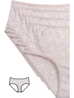 4lü Yeni Seri Renkli Yüksek Bel Fitilli Ribana Bato Külot Kahve