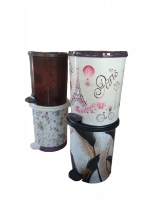 4 No 22lt Desenli Çöp Kovası Royaleks-MRD154