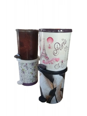 4 No 22lt Desenli Çöp Kovası Royaleks-MRD154