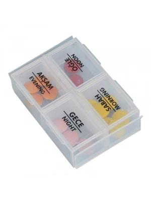 ®  4 Öğün Günlük Hap İlaç Saklama Taşıma Kutusu İlaç Hatırlatıcı