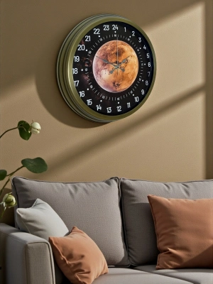 ® 40 Cm Eskitme Metal 24 Saat Göstergeli Özel Tasarım Duvar Saati