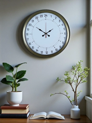 ® 40 Cm Eskitme Metal 24 Saat Göstergeli Özel Tasarım Duvar Saati