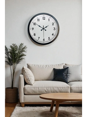 ® 40 cm Siyah Metal Standart Duvar Saati