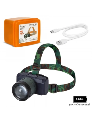 4200 Lümen Şarjlı Sensörlü Göstergeli Kafa Lambası Wt-719