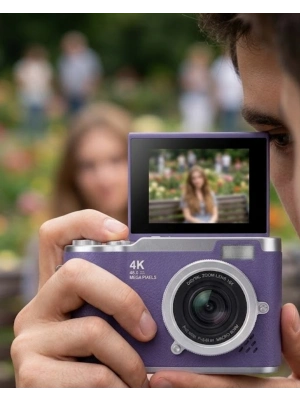 4K Kompakt Kamera 48 MP Autofocus Flash Özellikli Vlog Kamera