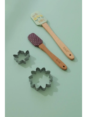 4’lü Silikon Kurabiye Kalıplı Spatula Seti