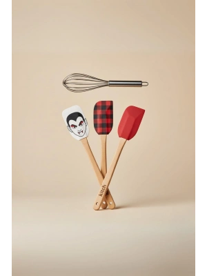 4’lü Silikon Spatula ve Çırpıcı Seti Karışık Renk