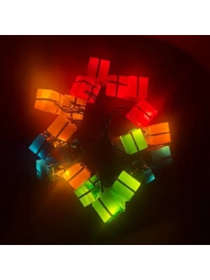 4m 20 LED Pilli Hediye Kutusu Figürlü Lamba
