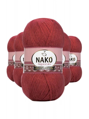 5 Adet Angora Lüks El Örgü İpi Bordo 6679