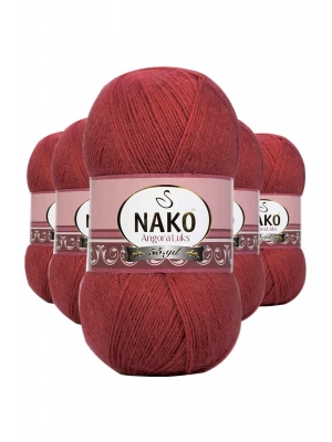 5 Adet Angora Lüks El Örgü İpi Bordo 6679