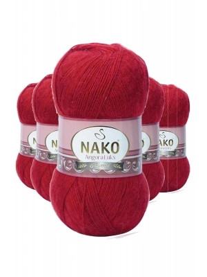 5 Adet Angora Lüks El Örgü İpi Koyu Kırmızı 1175
