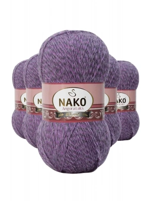 5 Adet Angora Lüks El Örgü İpi Lila Muline 21360