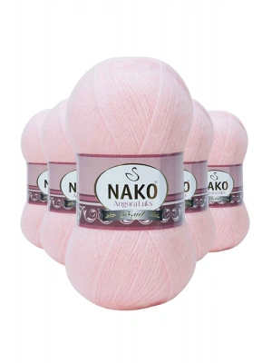 5 Adet Angora Lüks El Örgü İpi Pembe 11502