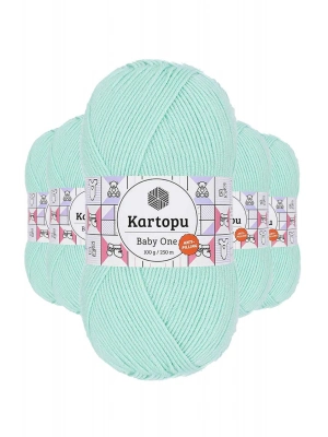 5 Adet Baby One Tüylenmeyen El Örgü İpi Yünü Açık Yeşil K507