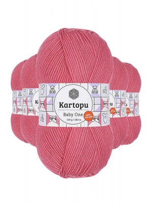 5 Adet Baby One Tüylenmeyen El Örgü İpi Yünü Şeker Pembe K244