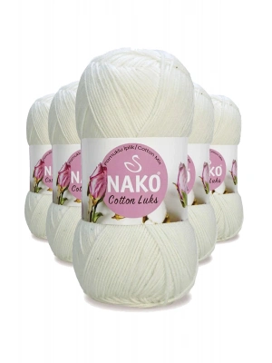 5 Adet Cotton Lüks Yelek Tunik Kazak Bluz Hırka İpi Yünü Süt Beyaz 97570