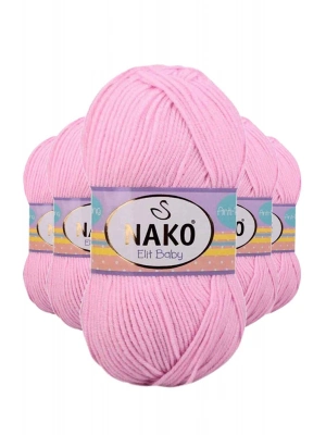 5 Adet Elite Baby El Örgü İpi Tüylenmeyen Bebek Yünü Açık Pembe 6936