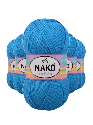 5 Adet Elite Baby El Örgü İpi Tüylenmeyen Bebek Yünü Alaska Mavisi 10119