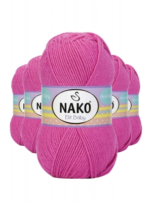 5 Adet Elite Baby El Örgü İpi Tüylenmeyen Bebek Yünü Çöl Gülü 5278