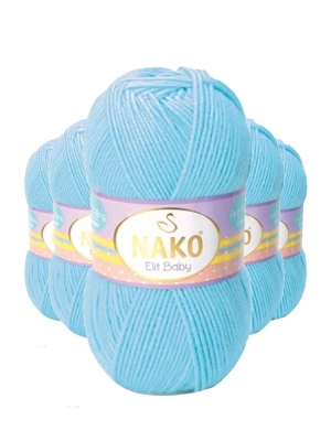 5 Adet Elite Baby El Örgü İpi Tüylenmeyen Bebek Yünü Gök Mavisi 6723
