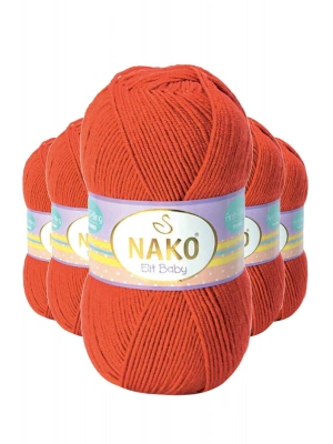 5 Adet Elite Baby El Örgü İpi Tüylenmeyen Bebek Yünü Mercan Taşı 10701