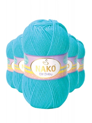 5 Adet Elite Baby El Örgü İpi Tüylenmeyen Bebek Yünü Turkuaz 3323