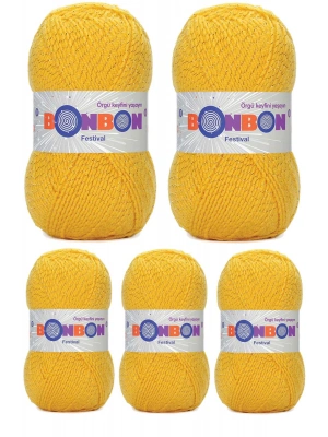 5 Adet Festival Simli Örgü İpi Yünü Renk No:217