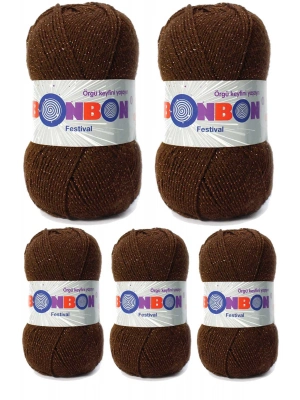 5 Adet Festival Simli Örgü İpi Yünü Renk No:219