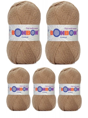5 Adet Festival Simli Örgü İpi Yünü Renk No:672