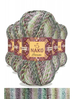 5 Adet Hercai Ebruli Hırka Kazak Atkı Bere El Örgü İpi Yünü 28129