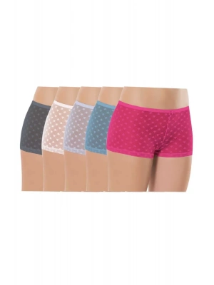 5 Adet Kadın Komple Tül Dantel Boxer Külot