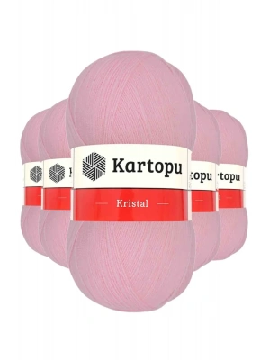 5 Adet Kristal Çift Katlı El Örgü Lif İpi Bebe Pembe K788