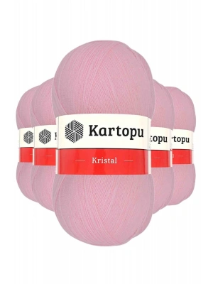 5 Adet Kristal Çift Katlı El Örgü Lif İpi Bebe Pembe K788