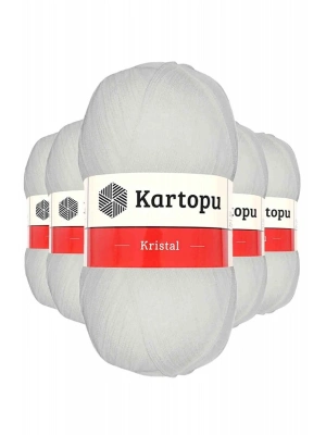 5 Adet Kristal Çift Katlı El Örgü Lif İpi Beyaz K010