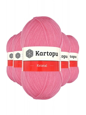 5 Adet Kristal Çift Katlı El Örgü Lif İpi Koyu Pembe K1790