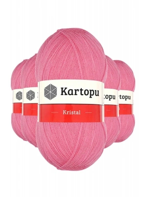 5 Adet Kristal Çift Katlı El Örgü Lif İpi Koyu Pembe K1790