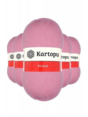 5 Adet Kristal Çift Katlı El Örgü Lif İpi Pembe K774